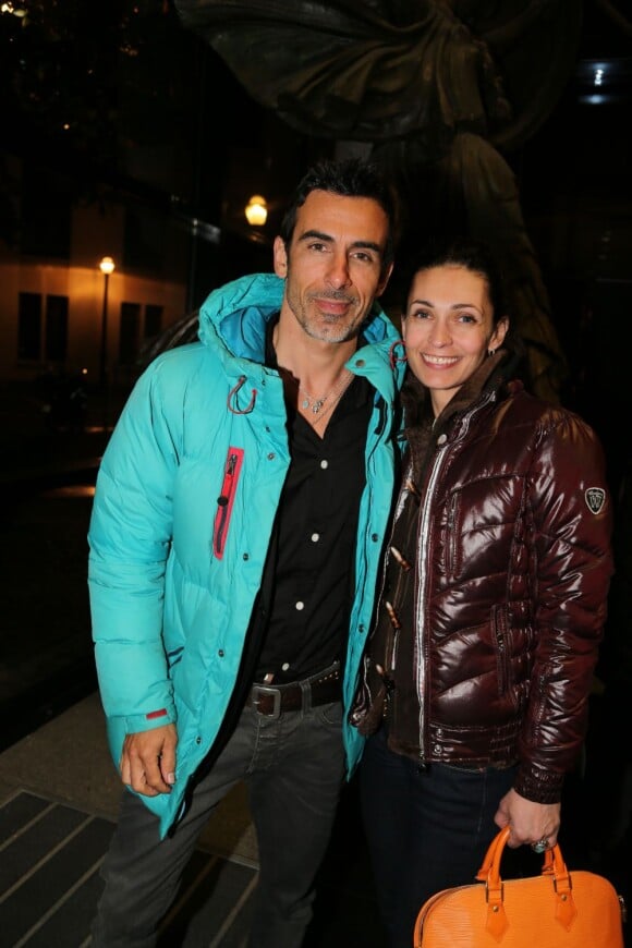 La charmante Adeline Blondieau et son compagnon Laurent Hubert à la soirée d'ouverture du festival du film de Boulogne-Billancourt, le 19 avril 2013.