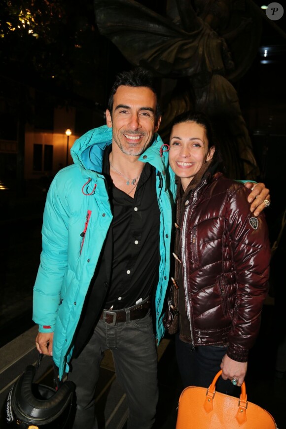 Les amoureux Adeline Blondieau et son compagnon Laurent Hubert à la soirée d'ouverture du festival du film de Boulogne-Billancourt, le 19 avril 2013.