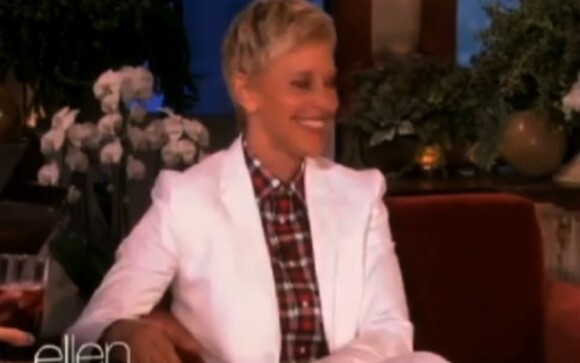 Ellen DeGeneres reçoit Diane Keaton sur son plateau le 23 avril 2013.