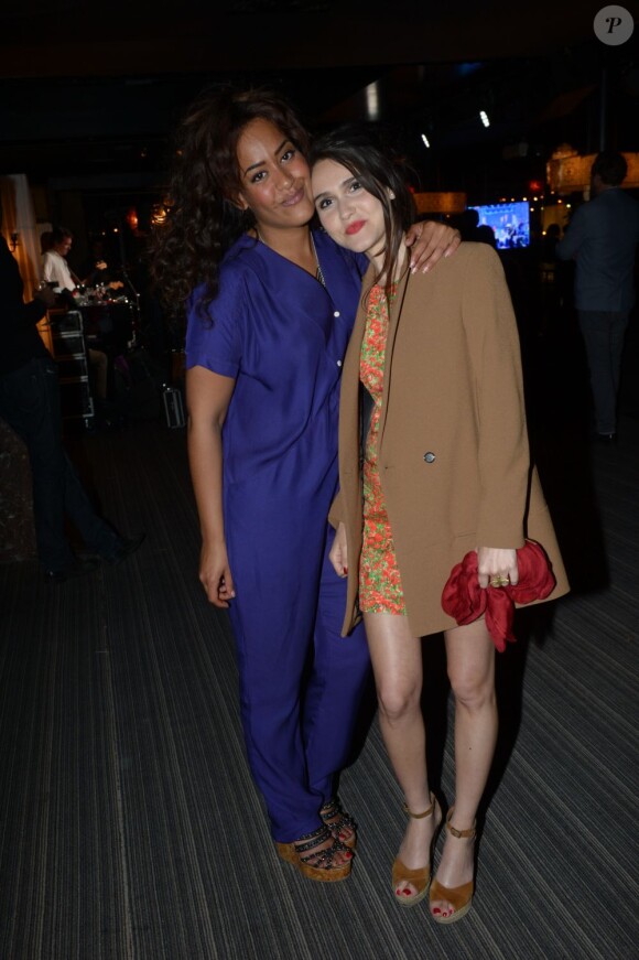 Amel Bent et Joyce Jonathan lors de la dernière soirée Chabada au restaurant La Plage à Paris le jeudi 25 avril 2013