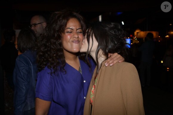 Amel Bent et Joyce Jonathan lors de la dernière soirée Chabada au restaurant La Plage à Paris le jeudi 25 avril 2013