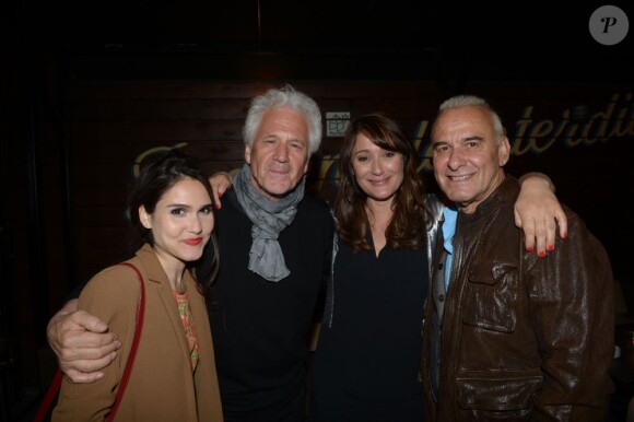 Joyce Jonathan, Gérard Lenormand, Daniela Lumbroso et Michel Fugain lors de la dernière soirée Chabada au restaurant La Plage à Paris le jeudi 25 avril 2013