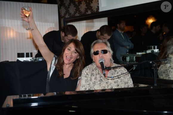 Daniela Lumbroso et Gilbert Montagné lors de la dernière soirée Chabada au restaurant La Plage à Paris le jeudi 25 avril 2013