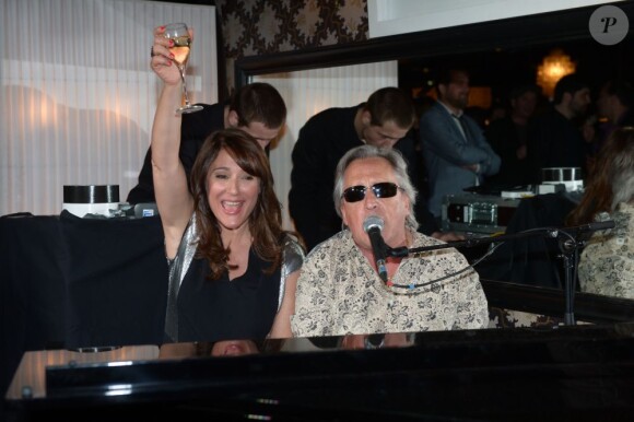 Daniela Lumbroso et Gilbert Montagné lors de la dernière soirée Chabada au restaurant La Plage à Paris le jeudi 25 avril 2013