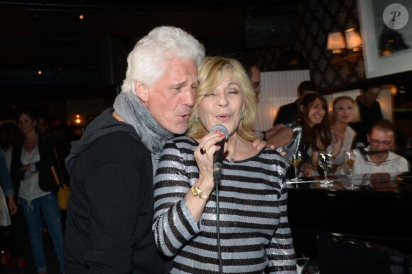 Gérard Lenorman et Nicoletta lors de la dernière soirée Chabada au restaurant La Plage à Paris le jeudi 25 avril 2013