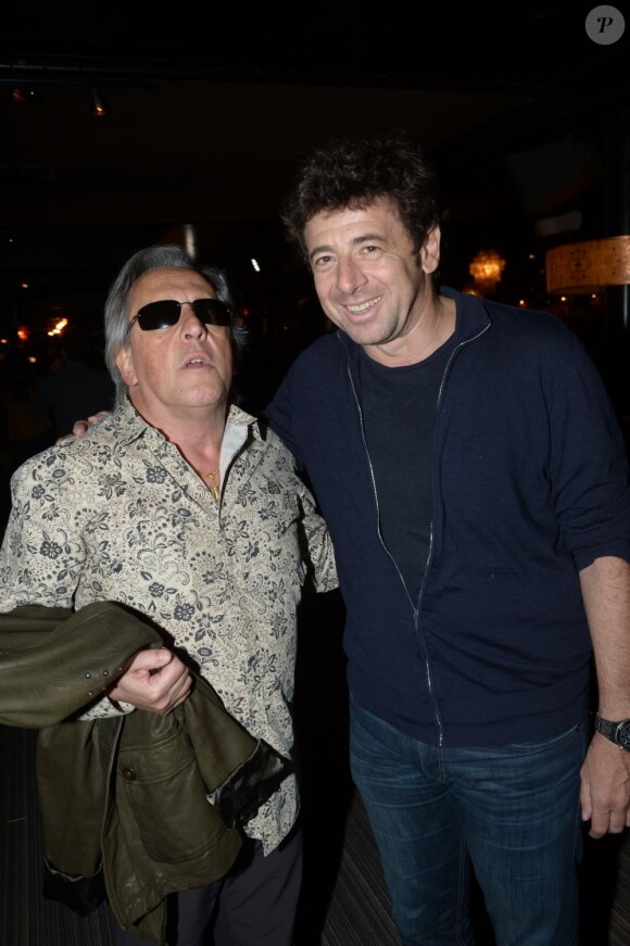 Gilbert Montagné et Patrick Bruel lors de la dernière soirée Chabada au restaurant La Plage à Paris le jeudi 25 avril 2013