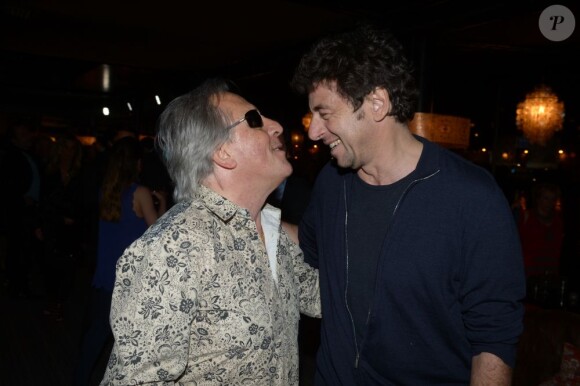 Gilbert Montagné et Patrick Bruel lors de la dernière soirée Chabada au restaurant La Plage à Paris le jeudi 25 avril 2013