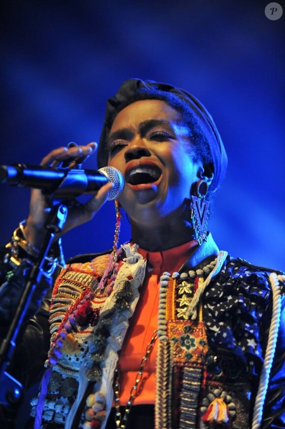 Lauryn Hill en concert à l'Olympia à Paris le 16 avril 2012.