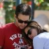 Mark Wahlberg et sa femme Rhea Durham se montrent tendres au cours d'un goûter d'anniversaire à Coldwater Park. Los Angeles, le 26 avril 2013.