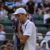 Ivo Karlovic durant son match face à Jo-Wilfried Tsonga à Wimbledon le 26 juin 2009