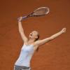 Maria Sharapova laisse éclater sa joie après sa victoire face à Li Na lors du tournoi de Stuttgart le 28 avril 2013 à Stuttgart