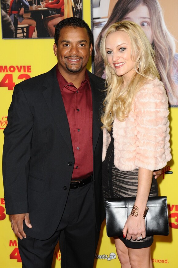 Alfonso Ribeiro et sa femme Angela Unkrich, ici lors de la première de Movie 43 à Los Angeles le 23 janvier 2013, ont annoncé le 1er mai 2013 qu'ils attendaient leur premier enfant.