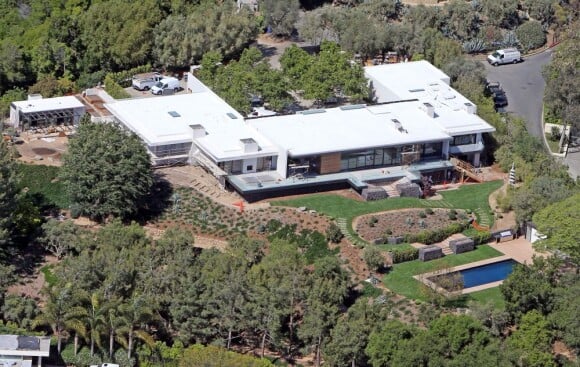 Vue aérienne de la maison de Jennifer Aniston à Bel-Air le 18 mars 2013.