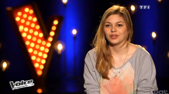 Louane, dans The Voice 2 sur TF1, le samedi 4 mai 2013.