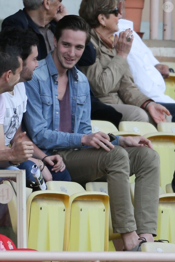 Paul-Noël Ettori (petit ami de Pauline Ducruet) dans les tribunes du stade Louis-II pour le match opposant l'AS Monaco à Caen, à Monaco le 4 mai 2013.
