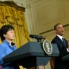 Le président Barack Obama et le président de la Corée du Sud Park Geun-hye lors d'une conférence de presse à la Maison Blanche. Le 7 mai 2013.