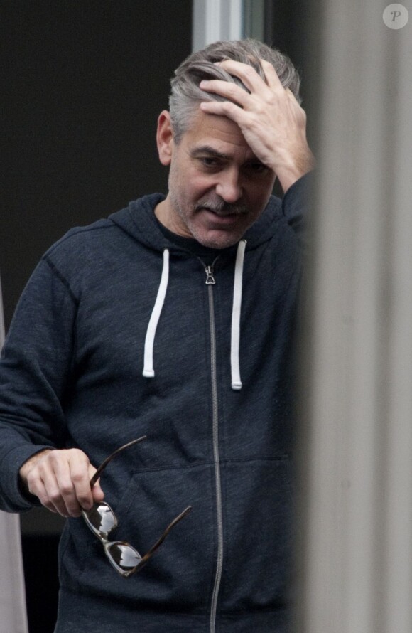 George Clooney sur le tournage de The Monuments Men le 29 avril 2013.