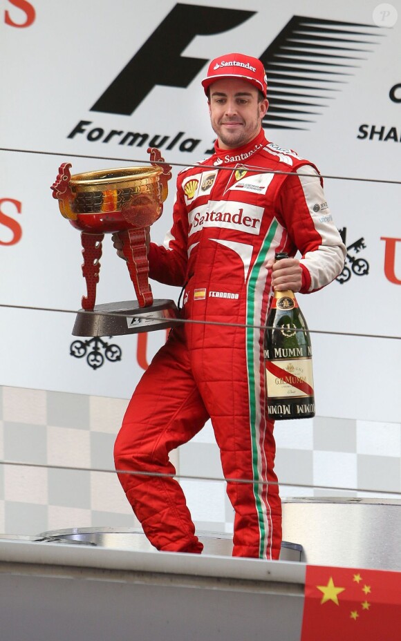 Fernando Alonso lors de sa victoire lors du Grand Prix de Chine à Shanghai le 14 avril 2013