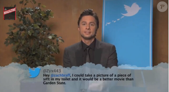 Zach Braff - Les célébrités découvrent de méchants tweets à leur encontre dans Jimmy Kimmel Live et elles ne manquent pas d'humour !
