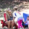 Heidi Klum et ses quatre enfants Leni, Henry, Johan et Lou s'amusent au parc à Brentwood, le 11 mai 2013