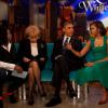 Whoopi Goldberg et Barbara Walters sur le plateau de "The View" avec Barack et Michelle Obama, à New York, le 24 septembre 2012.