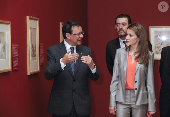 Letizia d'Espagne au Musée du Prado à Madrid le 14 mai 2013 pour y découvrir une exposition sur la collection de dessins espagnols du British Museum de Londres.