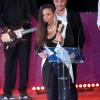Zaho reçoit son prix de Meilleure Artiste Féminine lors des Trace Urban Music Awards au Trianon. Paris, le 14 mai 2013.