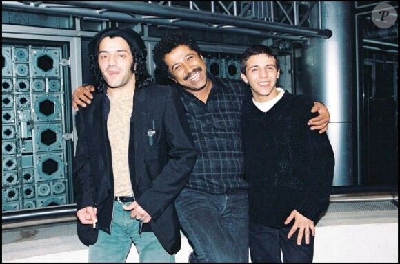 Rachid Taha, Khaled, et Faudel à Paris le 17 septembre 1998.