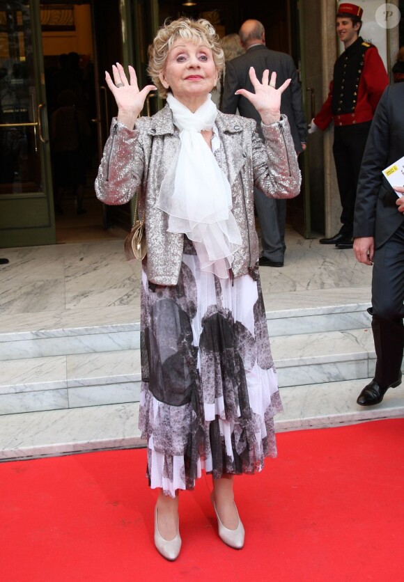 Annie Cordy à la 19e édition du gala "Musique contre l'oubli" au profit d'Amnesty International au Théâtre des Champs-Élysées à Paris le 16 mai 2013.