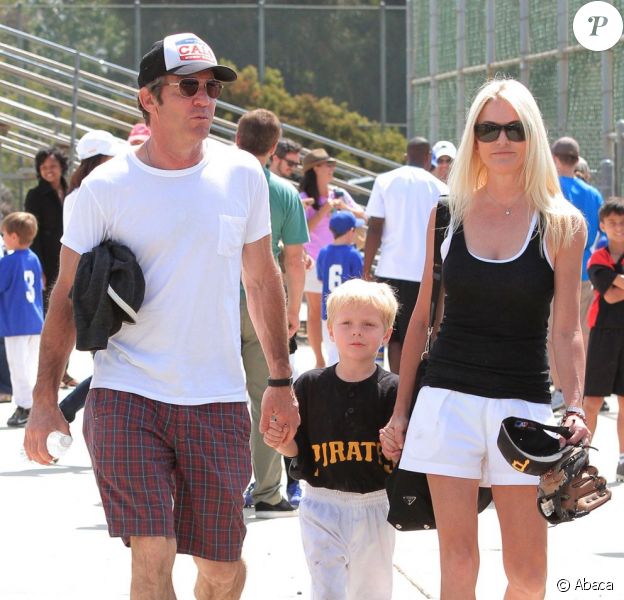 Dennis Quaid et Kimberly Buffington, ensemble, accompagnaient le 18 mars 2013 leur fils Thomas, 5 ans, à son match de baseball, dans le quartier de Brentwood, à Los Angeles.
