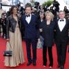 Karine Silla et son mari Vincent Perez, Danièle Thompson, Daniel Auteuil et sa femme Aude Ambroggi pendant la montée des marches du film Inside Llewyn Davis lors du 66e festival du film de Cannes, le 19 mai 2013.