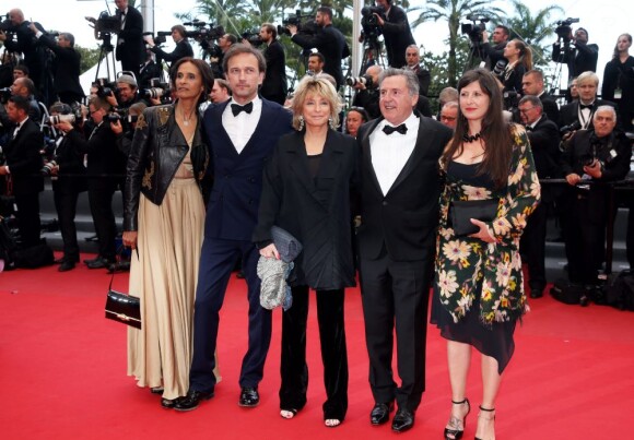 Karine Silla, Vincent Perez, Danièle Thompson, Daniel Auteuil et Aude Ambroggi lors de la montée des marches du film Inside Llewyn Davis lors du 66e festival du film de Cannes, le 19 mai 2013.