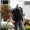 Exclusif - Kate Hudson reçoit la visite de ses deux adorables enfants, Bingham et Ryder, et de sa belle-soeur Erinn Bartlett et ses enfants sur un tournage à Beverly Hills, le 17 mai 2013.