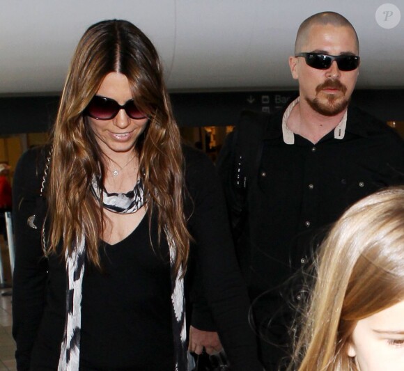 Christian Bale en famille au Los Angeles International Airport, le 19 mai 2013.