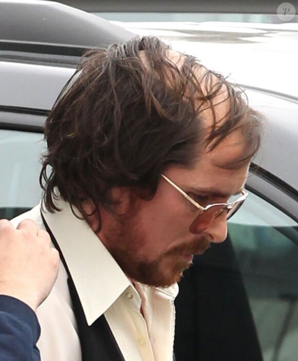 Christian Bale sur le tournage du nouveau film de David O. Russell à Natick dans le Massachussets, le 21 mars 2013.