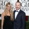 Aaron Paul et sa fiancée Lauren Parsekian à la soirée des Golden Globe Awards à Beverly Hills le 13 janvier 2013.