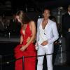 Adrien Brody et sa compagne Lara Lieto assistent à la soirée Roberto Cavalli sur le yacht du créateur italien. Cannes, le 22 mai 2013.