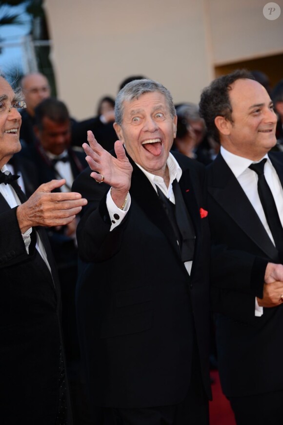 Jerry Lewis - Montée des marches du film "Nebraska", présenté en compétition, lors du 66e Festival de Cannes, le 23 mai 2013.