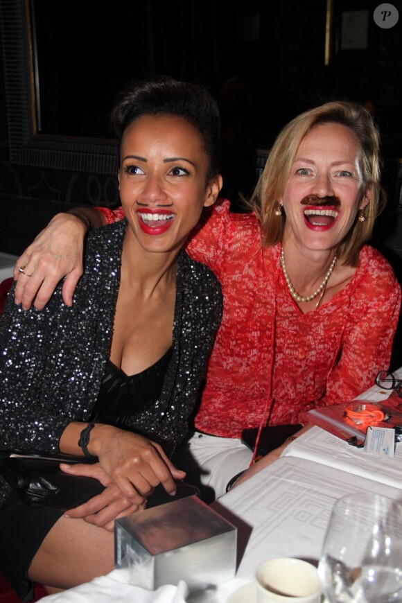 Exclusif - Sonia Rolland et Gabrielle Lazure lors de la soirée Moustache chez Castel à Paris, le 23 mai 2013.