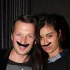Exclusif - Chistophe Rocancourt et son amie à la soirée Moustache chez Castel à Paris, le 23 mai 2013.