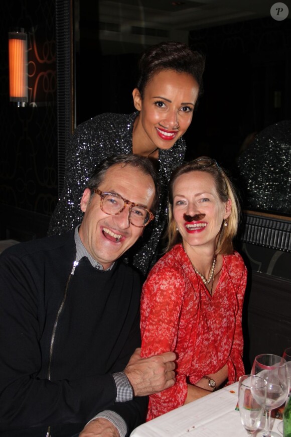 Exclusif - Sonia Rolland, Emmanuel de Brantes et Gabrielle Lazure à la soirée Moustache chez Castel à Paris, le 23 mai 2013.