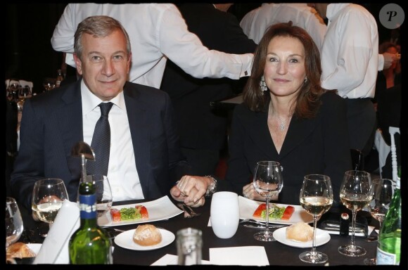 Richard et Cécilia Attias lors d'un grand dîner organisé par Unitaid à la Cité du Cinéma de Luc Besson à Saint-Denis, mercredi 22 mai.
