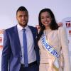 Jo-Wilfried Tsonga et Marine Lorphelin, Miss France 2013, lors de la soirée des joueurs de Roland-Garros qui se déroulait à la Résidence de l'Ambassadeur des Etats-Unis à Paris le 24 mai 2013