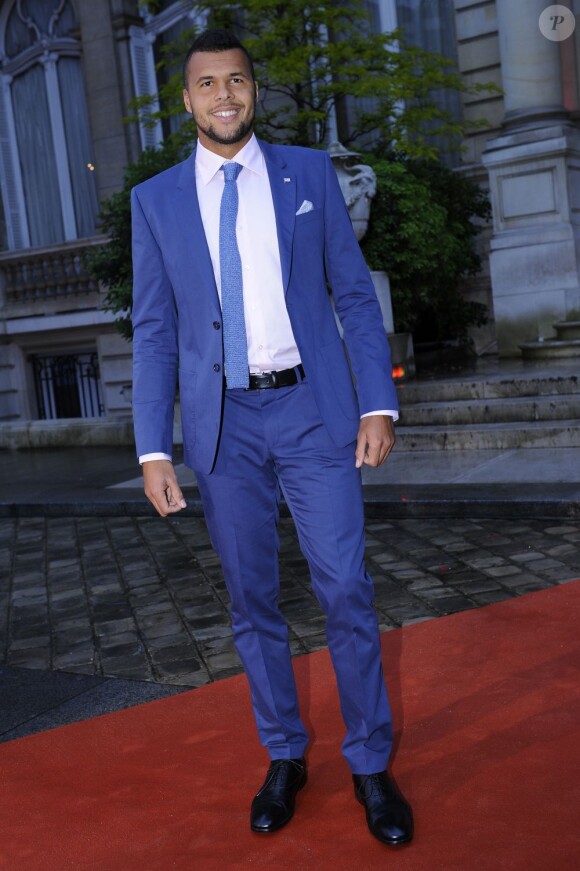 Jo-Wilfried Tsonga lors de la soirée des joueurs de Roland-Garros qui se déroulait à la Résidence de l'Ambassadeur des Etats-Unis le 24 mai 2013 à Paris