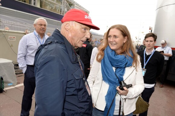 Francesca von Habsburg, Niki Lauda dans les allées du paddock du Grand Prix de F1 de Monaco le 25 mai 2013