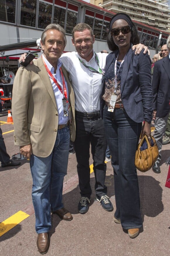 Jacky Ickx, Khadja Nin dans les allées du paddock du Grand Prix de F1 de Monaco le 25 mai 2013