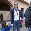 Elisabetta Gregoraci, Flavio Briatore et leur fils Nathan Falco Briatore dans les allées du paddock du Grand Prix de F1 de Monaco le 25 mai 2013