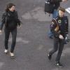 Romain Grosjean, Marion Jollès dans les allées du paddock du Grand Prix de F1 de Monaco le 25 mai 2013