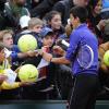 Novak Djokovic lors de la Journée des Enfants de Roland-Garros la veille du début du tournoi, le 25 mai 2013