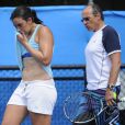 Marion Bartoli et son père Walter le 12 janvier 2013 à l'Open d'Australie à Melbourne